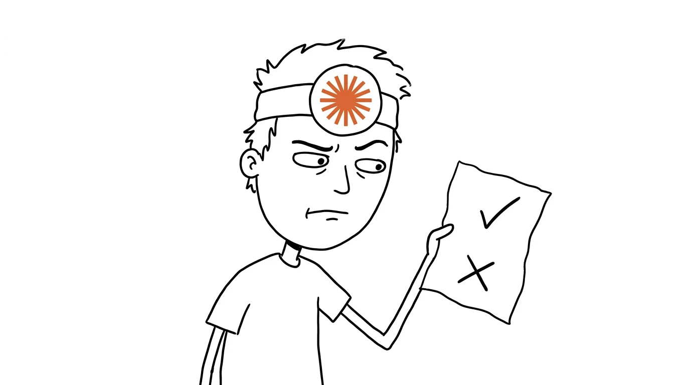 A hand-drawn person working through the guide's check